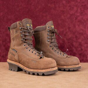 Carolina Men Logger Comp Toe Brown Leather Waterproof Work Vibram Boots 7.5